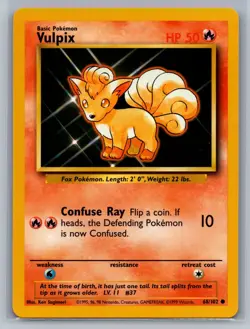 Vulpix Base Set #068/102 Common Pokemon Card - Image 1