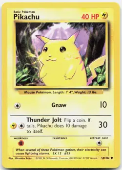 Pokemon TCG Pikachu Base Set Common 058/102 - Image 1