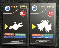 MAGNEMITE X MAGNETON EVOLUTION - POKEMON KANTO CCG POKEDEX BLACK RE-EDITIONS - Image 2
