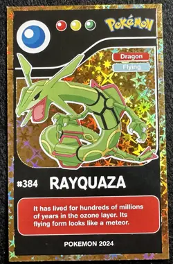 RAYQUAZA - POKEMON KANTO LEGENDARY CCG POKEDEX BLACK RE-EDITIONS HOLO - Image 1