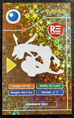 RAYQUAZA - POKEMON KANTO LEGENDARY CCG POKEDEX BLACK RE-EDITIONS HOLO - Image 2