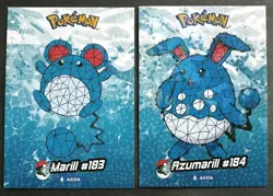 MARILL X AZUMARILL LOT - POKEMON JOHTO CRYSTAL CARD COLLECTION CCG HOLO - Image 1
