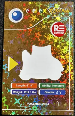 SNORLAX - POKEMON KANTO RARE CCG POKEDEX BLACK RE-EDITIONS HOLO - Image 2