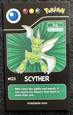 SCYTHER - POKEMON KANTO RARE CCG POKEDEX BLACK RE-EDITIONS CARD - Image 1