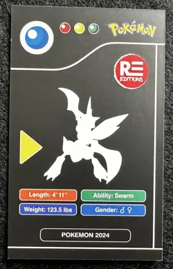 SCYTHER - POKEMON KANTO RARE CCG POKEDEX BLACK RE-EDITIONS CARD - Image 2
