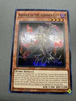 Yu-Gi-Oh! Shaman Of The Ashened City Super Rare 1st Edition LEDE-EN090 NM/M - Image 1