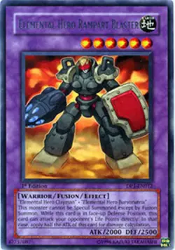 Elemental Hero Rampart Blaster - DP1-EN012 - Rare - Unlimited Edition - Damaged - Image 1