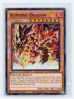 Burning Dragon AGOV-EN094 Super Rare Age of Overlord Yu-Gi-Oh Near Mint - Image 1