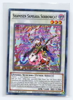 Shamisen Samsara Sorrowcat DABL-EN044 Super Rare Darkwing Blast Yu-Gi-Oh NM - Image 1
