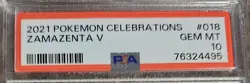 2021 ZAMAZENTA V Pokemon Celebrations #018 Full Art Holo PSA 10 GEM MINT - Image 3