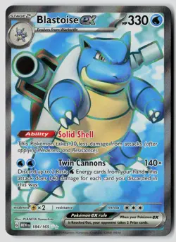 Blastoise ex 184/165 Ultra Rare 151 Pokemon Near Mint - Image 1