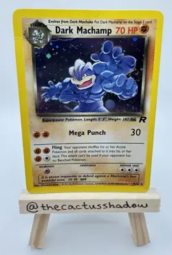 Pokemon Team Rocket Dark Machamp Holo 10/82 - SWIRL - HP/DMG - Image 1