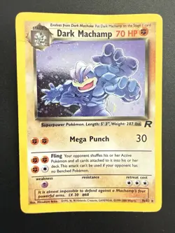 Pokemon Team Rocket Dark Machamp Holo 10/82 - SWIRL - HP/DMG - Image 5