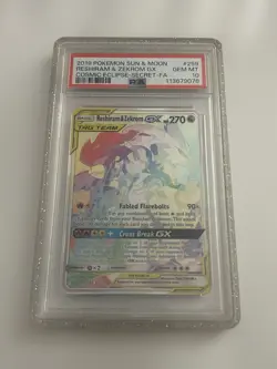 POKEMON SUN & MOON COSMIC ECLIPSE SECRETFULL ART/RESHIRAM & ZEKROM GX259 PSA 10 - Image 1