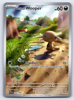 Paldean Wooper 102/094 Illustration Rare Phantasmal Flames Pokemon Holo NM - Image 1