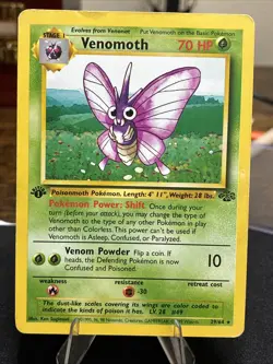 Pokemon TCG Venomoth Jungle 29/64 1st Edition Non-Holo Rare DMG - Image 1