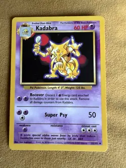Pokemon TCG Kadabra Base Set 32/102 Regular 1999-2000 Wizards Base Set Copyright - Image 1