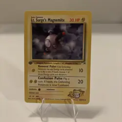 Pokemon Gym Heroes 1st Edition Regular Finish Lt. Surge's Magnemite NM OC1152 - Image 1