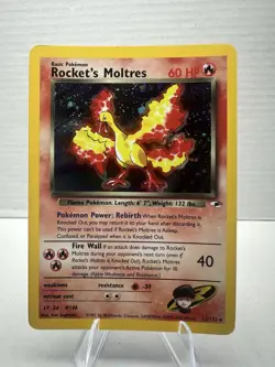 Pokemon TCG Rocket's Moltres 12/132 Gym Heroes Holo Rare - Image 1