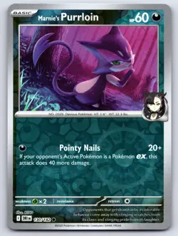 Marnie's Purrloin 130/182 Pokemon Destined Rivals Reverse Holo NM/LP - Image 1