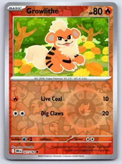 Growlithe 027/182 Pokemon Destined Rivals Reverse Holo NM/LP - Image 1