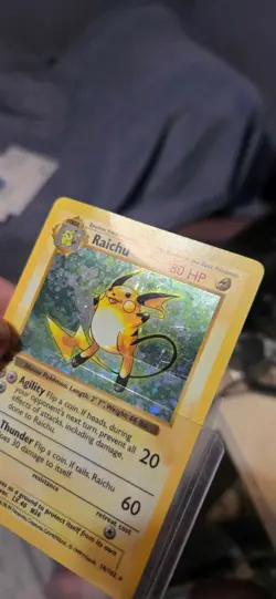Raichu 14/102 Holo Rare Base Set Shadowless Pokemon 1st Edition Holo MP - Image 4