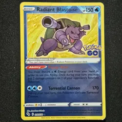Pokemon RADIANT BLASTOISE 018/078 POKEMON GO Holo - Image 1