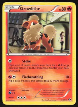 Pokemon Growlithe (10) Common 10/99 Next Destinies LP - Image 1