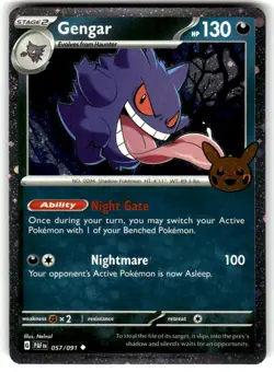 Gengar (Cosmos Holo) Holofoil 057/091 Near Mint Trick or Trade BOOster 2024 - Image 1