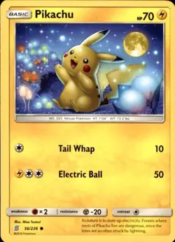 Pikachu 56/236 Common Unified Minds Pokemon Near Mint - Image 1