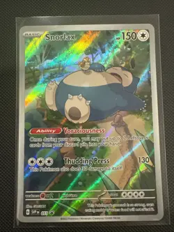 Pokemon TCG Snorlax Illustration Rare Scarlet and Violet 151 ETB Promo - Image 1