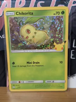 Chikorita 2/25 2021 Pokemon Card McDonald's 25th Anniversary Chikorita Holo - Image 1