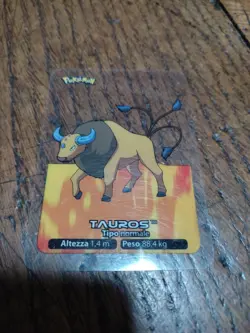 Tauros 128 Pokemon Lamincards Edibas - ITA - EXC - Image 1