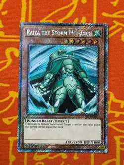 YUGIOH RAIZA THE STORM MONARCH PLATINUM SECRET RARE 1ST NM RA03-EN180 - Image 1