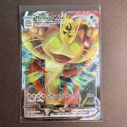 Pokemon TCG Meowth VMAX SWSH005 Full Art Promo - Image 1