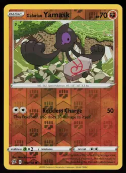 Galarian Yamask 101/192 Common Rebel Clash Pokemon Reverse Holo Lightly Played - Image 1