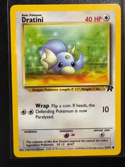 Dratini 53/82 Common Team Rocket Pokemon Unlimited Lightly Played - Image 1