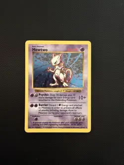 Pokemon TCG Mewtwo 10/102 Base Set Unlimited Shadowless Holo WOTC Vintage HP - Image 1