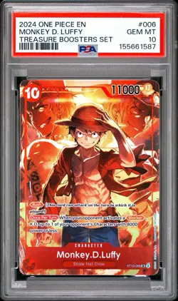 One Piece Monkey.D.Luffy Treasure Booster Set ST10-006 Foil Promo Card PSA 10 - Image 1