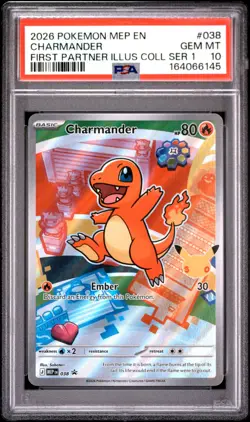 2026 POKEMON MEP EN-ME BLACK STAR PROMO #038 CHARMANDER PSA 10 - Image 1