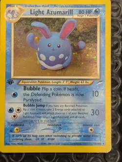 Pokemon Neo Destiny 1st Edition Light Azumarill 13/105 Holo Rare W/ Swirl NM - Image 1