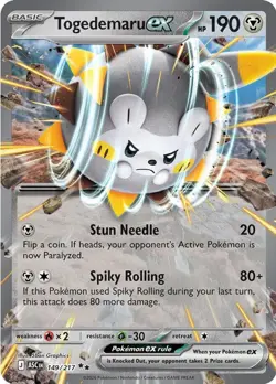 Pokemon Togedemaru ex [ME: Ascended Heroes - 149/217]Holofoil NM Double Rare - Image 1