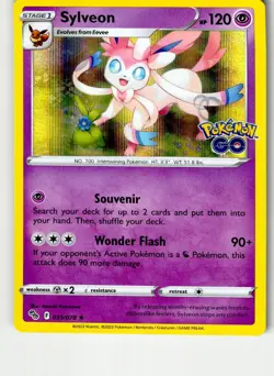 SYLVEON 035/078 HOLO RARE POKEMON GO POKEMON NM - Image 1