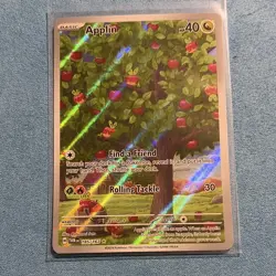 The Pokemon Applin 185/167 Sv06 Twilight Masquerade Illus Rare Holo Eng 2024 - Image 1