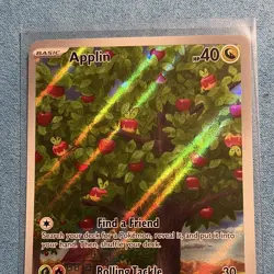 The Pokemon Applin 185/167 Sv06 Twilight Masquerade Illus Rare Holo Eng 2024 - Image 2