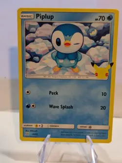 2021 Pokemon 25th Anniversary Mcdonalds Promo Non-Holo Piplup 20/25 - Image 1
