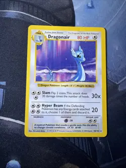 1999 Pokemon Shadowless Dragonair #18/102 NM+ - Image 1
