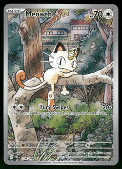2025 Lightly Played Pokemon Meowth 106/094 Phantasmal Flames PFL - Image 1