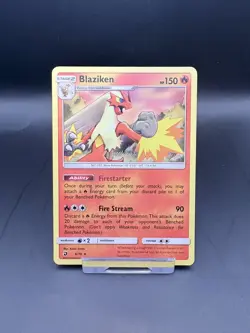 Blaziken 6/70 Pokemon TCG Dragon Majesty Sun Moon Holo Rare Card Lightly Played - Image 1