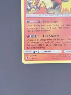 Blaziken 6/70 Pokemon TCG Dragon Majesty Sun Moon Holo Rare Card Lightly Played - Image 3